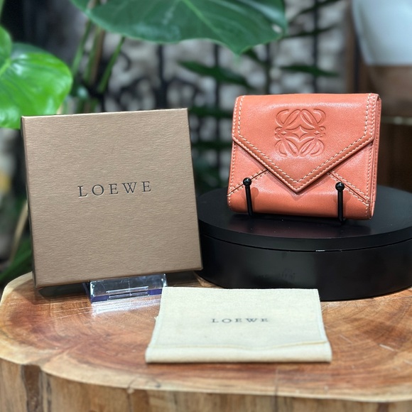 Loewe Handbags - Loewe Coral Anagram Leather Compact Wallet w/ Box & Dust Bag